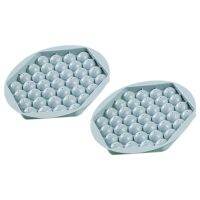 2 Packs Hexagon Round Ice Square Tray with Lid,Mini Circle Ice Ball Maker Mold for Freezer,37 Grids Sphere Ice Lattice