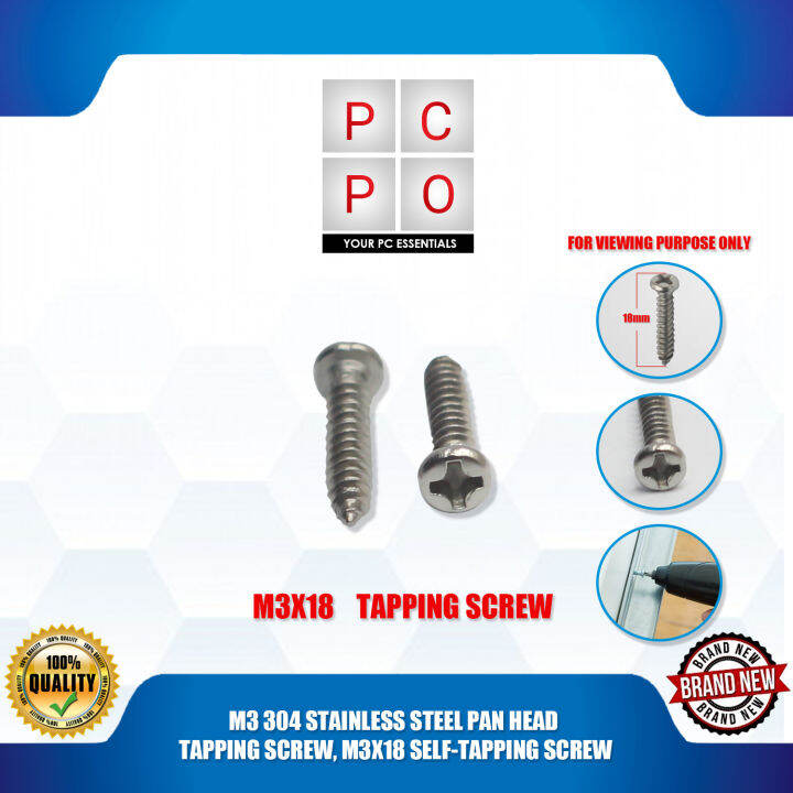 M3 304 STAINLESS STEEL PAN HEAD TAPPING SCREW, M3X18 SELFTAPPING SCREW