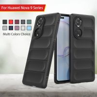 เคสกันกระแทกสำหรับ Huawei Nova 8i 9 Pro SE 9Pro 9SE Nova9 Nova9SE Square Liquid Soft ซิลิโคน TPU กันชนเคสโทรศัพท์กล้องป้องกันคู่ปลอกหุ้ม