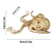 Creative Brass octopus stand computer cell mobile phone pen holder decoration Funny small animal shape ornaments gift