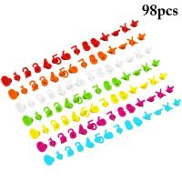 98pcs Wine Glass Charms Number Silicone Wine Glass Cup Marker Labels Identification Party Drinker Marker Tags Wine Accessories Bar Wine Tools