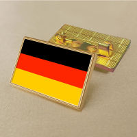 German flag pin 2.5*1.5cm zinc die-cast PVC colour coated gold rectangular rectangular medallion badge without added resin