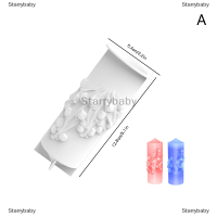 Star แม่พิมพ์เทียนซิลิโคนรูปดอกไม้แบบแท่งทำมือด้วยคลื่นสบู่ทำจากเรซินอุปกรณ์ทำพลาสเตอร์แม่พิมพ์ช็อคโกแลตเรขาคณิตของขวัญตกแต่งบ้าน