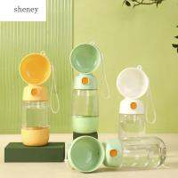 SHENY เครื่องให้อาหารสุนัขพลาสติกสำหรับกระบอกน้ำสุนัขสีขาว/ส้ม/เขียวถอดออกได้พร้อมเชือกแขวนกลางแจ้ง