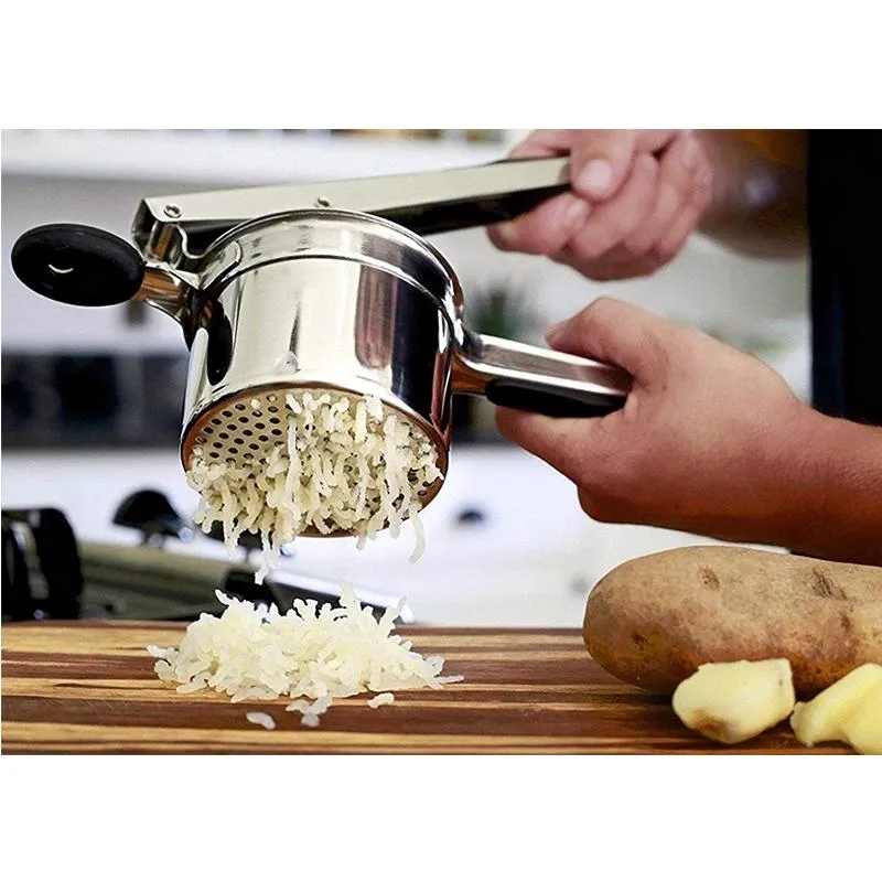 5pcs Potato Masher Stainless Steel Potato Ricer With Soft Grip Non-slip  Handle, Kitchen Non-stick Food Masher For Mashed Potatoes