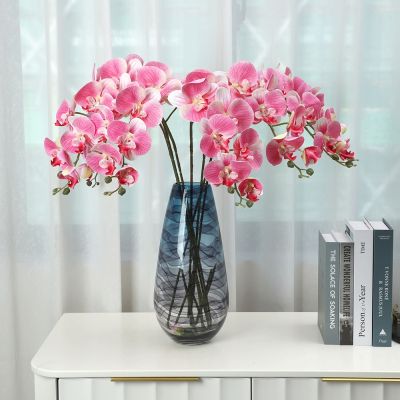 [COD] Kwai Fong 9 Heads Printing Phalaenopsis Artificial Flowers Room Interior Decoration Wedding Fake Factory Wholesale