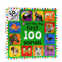 English original genuine first 100 animals lift the flap childrens animal vocabulary graphic dictionary baby animal enlightenment early education cognition popular science hardcover paperboard flip book