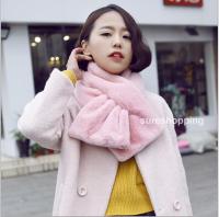 ผ้าพันคอ ผ้าพันคอกันหนาว Artificial wool scarf ผ้าพันคอขนสัตร์เทียม เครื่องแต่งกายผู้หญิง ผ้าพันคอสีชมพู แถมที่ขอบหู 1 อัน สินค้าพร้อมส่ง