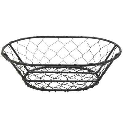 European-Style Simple Metal Oval Black Bread Basket, Professional Home Baking Bread Fermentation Basket Can Be Used with Any Decoration