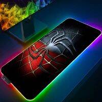 1 RGB แผ่นรองเมาส์ Xxl แผ่นรองเมาส์สำหรับเล่นเกม LED Marvel Spider Iron Man Mause Pad เกมเมอร์เมาส์ยอดเยี่ยมเสื่อแผ่นรองบนโต๊ะพร้อมแผ่น Backlit