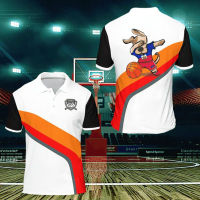 Basketball Dog Player Sport Team Game Fathers Day Gift 3 Button Fabric Polo Shirt XS-4XL