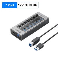 ORICO ซ็อกเก็ตฮับตัวแยก USB พลังงาน7/10/13/16พอร์ตต่อ3.0 USB พร้อมสวิตช์เปิด/ปิดอะแดปเตอร์ไฟ12V สำหรับพีซี Meimiao
