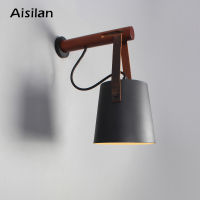 Aisilan LED Wall Lamps for Living RoomBed RoomCorridor Wall Sconces Light E27 Bulb Nordic Wooden Wall Light