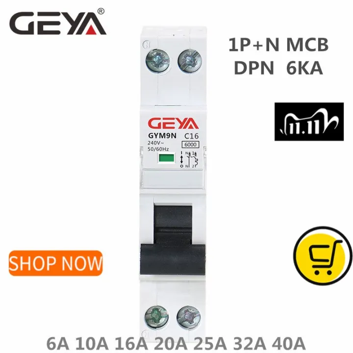 geya-gym9n-dpn-mcb-1pn-16a-10a-20a-32a-25a-6ka-เบรกเกอร์ขนาดเล็ก220v-ac