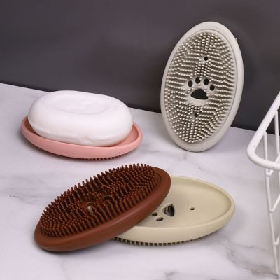 【CW】 With Drain Organizer Dishes Soaps Shelf Silicone Holder Tray