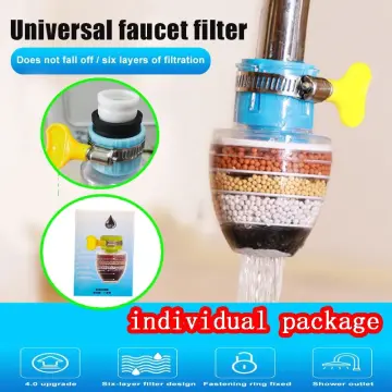 CLEARANCE! Faucet Mount Filter Household Water Saving Sprinkler Rotatable 6  Layers Running Water Purifier Splash Proof for Kitchen Sink 