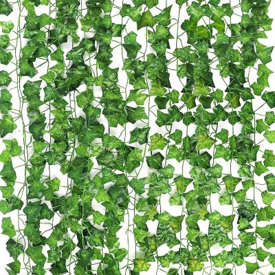 1/2/3 Pcs Fake Ivy Leaves Artificial Ivy Greenery Garlands Hanging Plant Vine for Wedding Wall Party Room Astethic Stuff Decor Spine Supporters