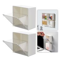 Plastic Wall Mounted Storage Boxes Dustproof Bathroom Organizer for Cotton Swabs Makeup Adhesive Small Jewelry Holder Box Tool Storage Shelving