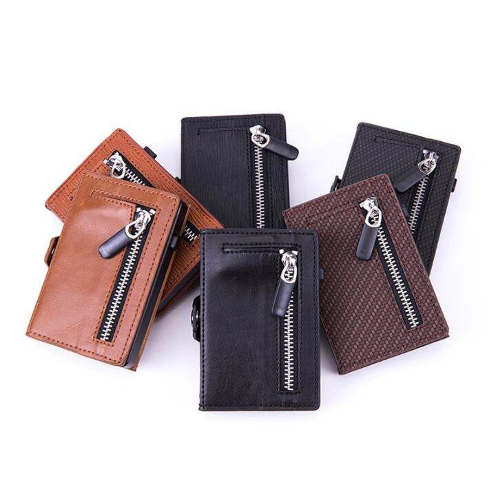 layor-wallet-rfid-คาร์บอนไฟเบอร์ผู้ชายกระเป๋าสตางค์ผู้ถือเหรียญกระเป๋ากระเป๋าเงินชายสตางค์บางมินิบางบัตรกระเป๋าสตางค์ผู้ชายเมจิกสีดำ-vollet-walet