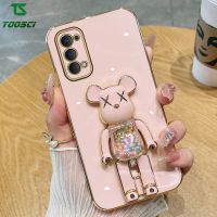 หมีรุนแรงลูกอมสเตอริโอ3D หรูหราชุบที่วางแบบหมุนได้ฝาหลัง TPU เคสนิ่มใส่โทรศัพท์สำหรับ OPPO Reno 2Z/Reno 2F/Reno 3/Reno 4F/Reno 4 Pro/Reno 5 Pro/Reno 5F/Reno 6 Pro/Reno 6Z/Reno 7 Pro/ Reno 7 SE/รีโน7Z/Reno 8 Pro 8T 8Z