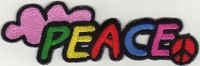 iron on patch Embroidery Peace Sign No War 11.5x3.5cm สันติภาพ เย็บติดผ้าประเทศไทย โลโก้ปัก มีกาวสำหรับรีด ตกแต่งเสื้อผ้า