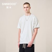 SIMWOOD 2023ฤดูร้อนใหม่ O Versize 3D จดหมายเสื้อยืดผู้ชาย O Versize ท็อปส์310กรัมเฮฟวี่เวทผ้าฝ้าย100 ประเดิม