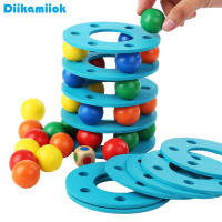 Wooden Rainbow Ball Tower Stacking Blocks Party Games Baby Color Cognition Educational Toys for Children Aldult Interactive Toy