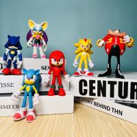 Morris8 6pcs Set 11cm Cute Sonic PVC Character Toy Hedgehog Shadow Tail Figure Model Dolls Children Animal Birthday Gift