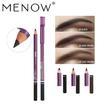 Menow P09013 Hard Head Eyebrow Pencil with Eyebrow Comb Easy to Color Not Easy to Smudge Makeup Cosmetic Gift for Girl