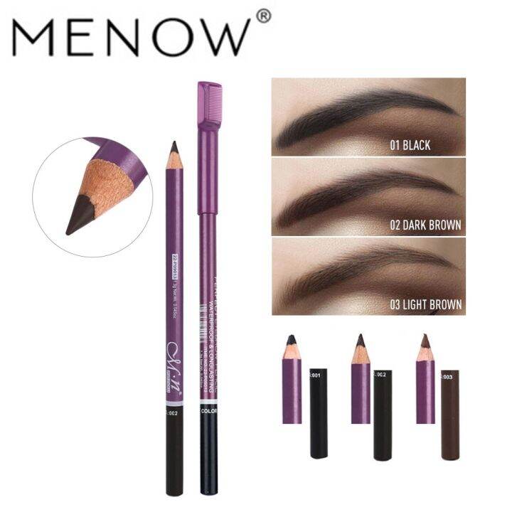 menow-p09013-hard-head-eyebrow-pencil-with-eyebrow-comb-easy-to-color-not-easy-to-smudge-makeup-cosmetic-gift-for-girl