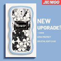 JIUMOO เคสปลอกสำหรับ Samsung J7โปร J7 2017 J7 2018ลายการ์ตูนดอกไม้ธรรมดาแฟชั่นขอบคลื่นป้องกันเลนส์กล้องเคสโทรศัพท์โปร่งใสน่ารักเคสนิ่มกันกระแทกกรอบซิลิโคนใส