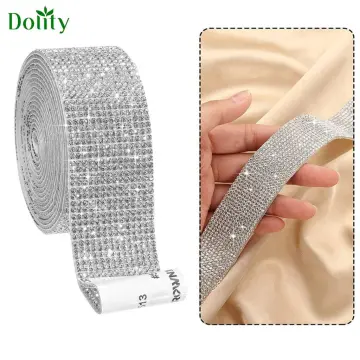 1yard/roll Self-Adhesive Crystal Rhinestone Diamond Ribbon DIY Decoration  Sticker with 2 Mm Rhinestones for Arts Crafts DIY Car Phone Decoration 2 4  6 8 10 12 14 Rows