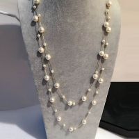 White Simulated Pearl Jewelry Multi-Layer Long Necklace Women Bijoux Fashion Classic Beads Chain Necklaces Pendants Gift