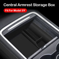 Model 3 Model Y 2021 Car Central Armrest Storage Box Organizer Center Console ABSFlocking Organizer Containers Holder for Tesla