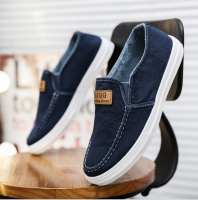 ?Mario? รองเท้าแฟชั่น ผู้ชาย ลำลองแบบสวม Spring and Summer Canvas Shoes Korean Mens Shoes Low-top Casual Shoes LTH265