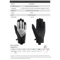 ROCKBROS Autumn Winter Warm Bicycle Gloves Screen Touch Full Finger Scooter Motorcycle Bike Gloves Thermal Cycling Gloves