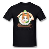 เสื้อยืดสีดำสำหรับผู้ชาย Sushi Corgi Kwaii Dog ขำขัน