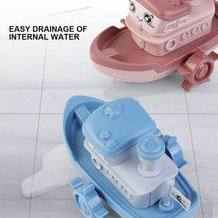 Cartoon Ship Wind Up Clockwork Boat Toy Kids Baby Bath Water