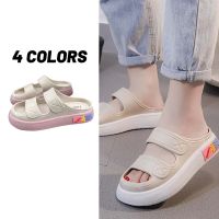 ?Sale80%?รองเท้าแตะส้นหนา ขอบยางแต่งลาย Fashion สีทูโทน 4 สี มีเบอร์ 36-41 (21)