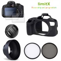 กล้องซิลิโคนกระเป๋ากระจก LCD ฝาครอบฟิลเตอร์ CPL UV สำหรับแคนนอน EOS 2000D 4000D 1300D 250D 200D T100 T7 SL2 SL3 18-55มม.