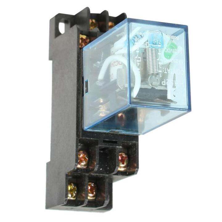 hh52p-dc-24v-coil-dpdt-8-pins-electromagnetic-power-relay-with-dyf08a-base-black-clear-blue