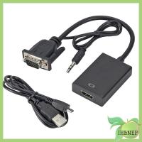 อุปกรณ์เสริมของ IHBNEP 1080P อะแดปเตอร์ VGA ไปยัง HDMI Converter สัญญาณเสียงตัวผู้เป็นตัวเมียสายวิดีโอ