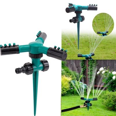 HOT SALE 360 degree Automatic Rotating Sprinkler for Lawn Ground Insert drip irrigation Watering Sprayer Garden Supplies
