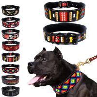 10 Colors Reflective Puppy Big Dog Collar with Buckle Adjustable Pet Collar for Small Medium Large Dogs Pitbull Leash Dog Chain Leashes