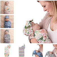 Citgeett ถุงนอนเด็กและชุดหมวกทารกแรกเกิดดอกไม้ Swaddle Wrap Swaddling ถุงนอนผ้าห่ม Headband Set