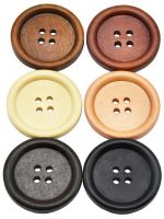 10PCs 30PCs Natural Wood Round Piping Wooden Button 10-30mm Sewing Accessories Clothes Diy Decorative Buttons Coffee 4 Holes Haberdashery