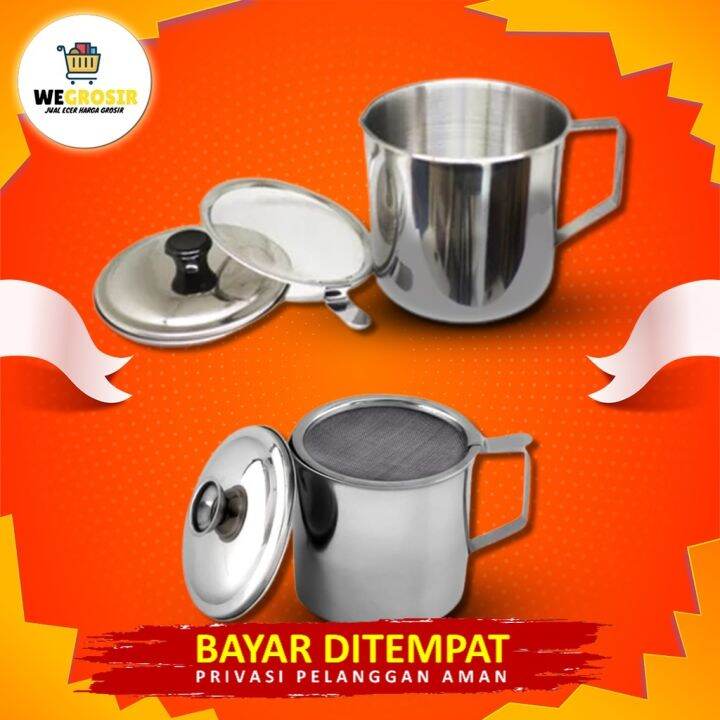 Oil Pot / Wadah Saringan Minyak Stainless Steel Lazada Indonesia