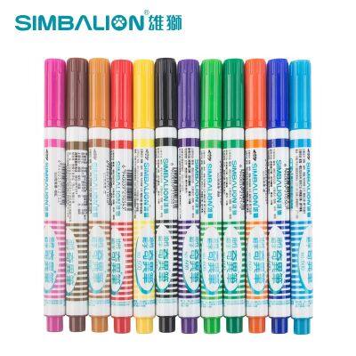 12 Colors/Set Simbalion Permanent Paint Markers, Fine Point 1mm, Oil-based marker Pen For Metal Glass Plastic Type