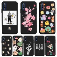 ▩ Cute Kitten Phone Case For Honor 9X Case Soft Silicone Black Flower TPU Shell For Y9 Prime 2019 P Smart Z Case Phone Case Cover