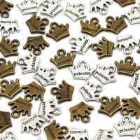 50pcs Crown Handmade Labels Bronze Silver Metal Hand Made Tags for Clothing Hats Sewing Label Garment Accessories 1.3*1cm Labels